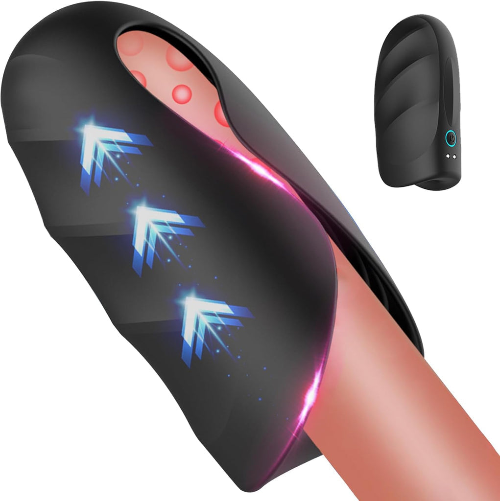 Masturbateur électrique, exerceur de pénis, vibromasseur avec 10 modes de vibration, appareil de massage pour le pénis, masturbateur électrique, jouet sexuel à stimulations multiples pour homme, stimulateur de gland