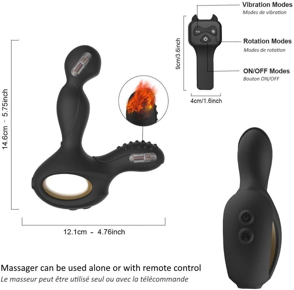 Masseur Prostatique télécommandé Vibrant pour Homme - Vibromasseur sex toýs Masculin Stimulateur de Prostate, Point P, Plaisir Anal, Périnée: Silicone, Waterproof, Rechargeable