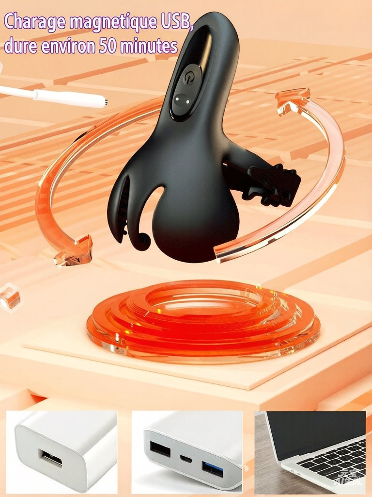 Anneaux vibrants pour pénis en silicone extrême, anneaux vibrants avec testicules, anneaux vibrants pour hommes avec 10 modes de vibration, jouets sexuels pour la stimulation masculine