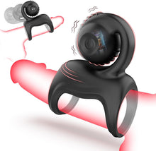 Charger l'image dans la galerie, Anneau Penien - Anneau Homme Vibrant Sex Toys, Double Anneaux de Pénis Sex Toýs Couple Vibromasseurs pour Homme, Anneau Vibrant Pénis Homme avec 10 modes, Stimulateur Clitoridien pour Couple