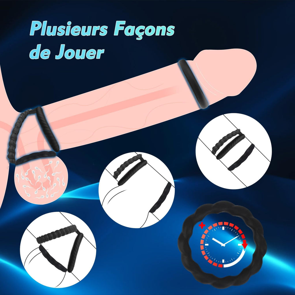 Anneau Penien - Anneau Homme 7 Pièces Sex Toýs Homme Couple Anneaux de Pénis Jouet Sexualité Couple Sex Toys Jouet Adulte Sextoys Couple Plaisir Jeux Sexuelle Adulte Couple, Plus Dur et Plus Fort