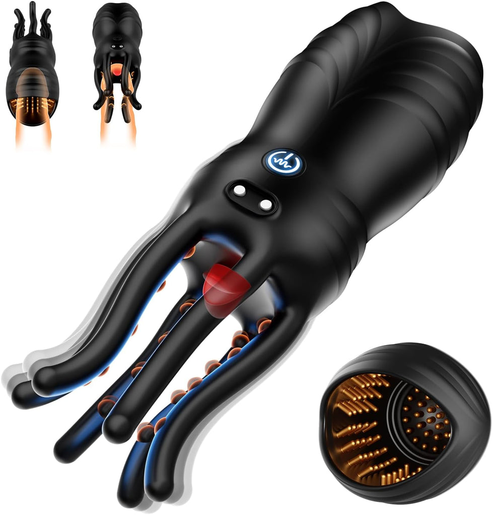 Masturbateur pour Hommes avec Stimulation du Gland, Jouet Sexuel Vibrant 10 Modes, Set de Vibrateurs pour Sexe Oral et Solitaire, Jouet pour Couples, Poche Moulante