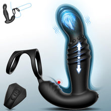 Charger l'image dans la galerie, Masseurs de Prostate Sex Toys Anals avec Anneaux de Pénis, Vibromasseur Anal Télécommandé avec 10 Modes de Poussée &amp; de Vibration, Vibrateur Gode Anal Plug Anal Vibrant Sextoy pour Hommes et Couple