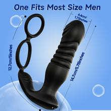 Charger l'image dans la galerie, 3 EN 1 Masseurs de Prostate sex toýs homme，vibromasseur avec Anneau Pénien, extenseur homme Télécommandé, Plug anal gode vibrateur avec 9×9 modes de poussée vibrant portabl Pour Couple sex toys