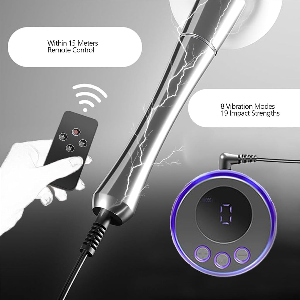 Metal Electric Shock Butt Plug Anal Toy with 9 Modes & 15 Levels of Intensity