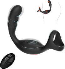 Charger l'image dans la galerie, Masseur de Prostate Jouet Sexuel Anal, 4 en 1 Vibromasseurs Anales avec 10 Vibrations, Vibrateur pour Pénis avec Anneau Pénien &amp; Télécommande, Plugs Anals Vibrants-Jouet pour Adulte pour Homme
