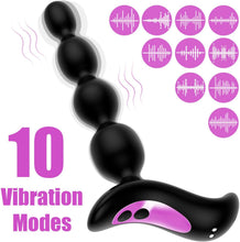 Charger l'image dans la galerie, Shkanla Perles Anales Vibrantes pour Hommes Femmes Couples, Plug Anal Sex Toýs Vibromasseurs avec 10 Modes de Vibration, Rechargeable Stimulateur de Point G Masseur de Prostate Gode Anal en Silicone