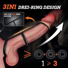 Charger l'image dans la galerie, Anneaux en silicone 3in1, anneau pénien extensible pour toutes les tailles, anneau pénien en silicone pour un plaisir plus long et plus dur, anneau avec 3 tailles différentes, jouet sexuel