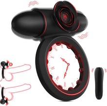 Charger l'image dans la galerie, Anneau Penien Vibrant Sex Toýs Homme Couple - Anneaux de Pénis avec Vibromasseur Bullet, Anneau Vibrant Pénis Homme avec 10 Modes de Vibration pour Stimulation Testicules Clitoris Sex Toys Couple