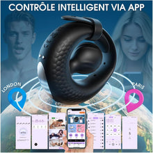 Charger l'image dans la galerie, Cock Ring Vibromasseurs Sextoy Homme avec 10 Vibrations, Anneau Penien - Anneau Homme Réglable APP Anneau Vibrant Pénis Clitoridienne Jouet Sexualité Couple