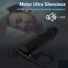Charger l'image dans la galerie, Stimulateur de prostate masculin, appareils de massage, vibromasseurs anaux avec anneau pénien, télécommande, vibromasseur télescopique avec 3 modes de vibration + 3 modes de poussée, plug anal, gode, jouets sexuels pour hommes