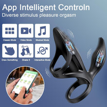 Charger l'image dans la galerie, Anneaux Péniens Vibrants avec App, Vibrateur d'Anneaux Péniens à Deux Moteurs, Jouets Sexuels pour Adultes à Distance pour le Plaisir des Hommes, Masseur de Coq à 7 Vibrations Puissantes pour Hommes