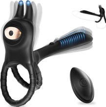 Charger l'image dans la galerie, Anneau Homme Vibrant 4 in 1 Sextoy Anneau Vibrant Pénis Vibromasseur Clitoridienne 10 Modes Anneaux de Pénis Sextoyse Couple Plaisir Cockring Vibro Sex Toys