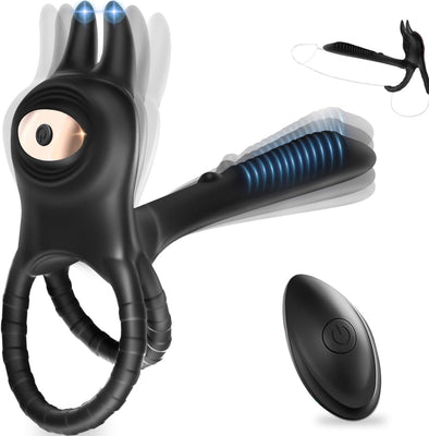 Anneau Homme Vibrant 4 in 1 Sextoy Anneau Vibrant Pénis Vibromasseur Clitoridienne 10 Modes Anneaux de Pénis Sextoyse Couple Plaisir Cockring Vibro Sex Toys
