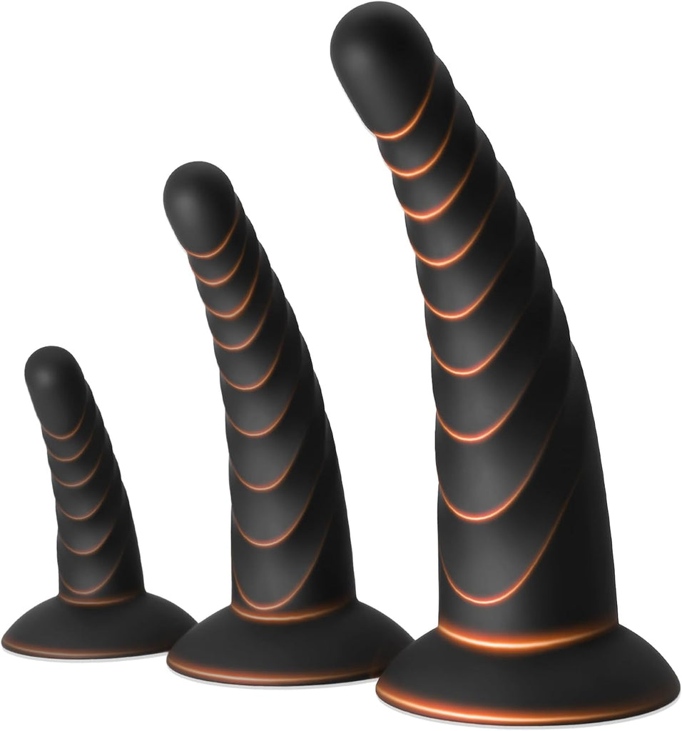 Plug Anal Sex Toýs Femme Hommes et Couples Plug Femme Débutante et Joueurs Avancés Pack de 3 Plugs Anaux en Silicone Sex Toys avec Base à Ventouse Évasée, Masseur de Prostate