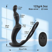 Charger l'image dans la galerie, Vibromasseurs anaux à 3 moteurs pour la stimulation de la prostate chez l'homme, avec anneau pénien, plug anal, jouets sexuels, vibromasseurs, godes, jouets sexuels en silicone pour hommes et femmes