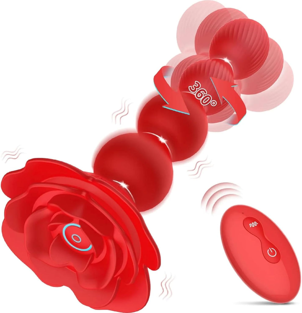 Plug anal anal Vibromasseur godemichet Anal rotatif à 360 degrés, avec 10 modes rotatifs et vibrants, en forme de Machine sexuelle, perles anales, jouets sexuels Pour pour femmes et hommes