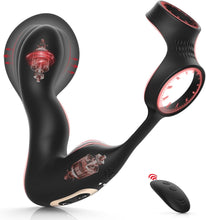 Charger l'image dans la galerie, Plug Anal Sex Toys Vibromasseur pour Homme avec Gonflage Automatique et 10 Modes de Vibration, Masseurs de Prostate Vibrant avec Anneau Pénien et Télécommande, 3 in 1 Sex Toýs Homme Gode Anal