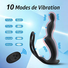 Charger l'image dans la galerie, Vibromasseurs anaux à 3 moteurs pour la stimulation de la prostate chez l'homme, avec anneau pénien, plug anal, jouets sexuels, vibromasseurs, godes, jouets sexuels en silicone pour hommes et femmes