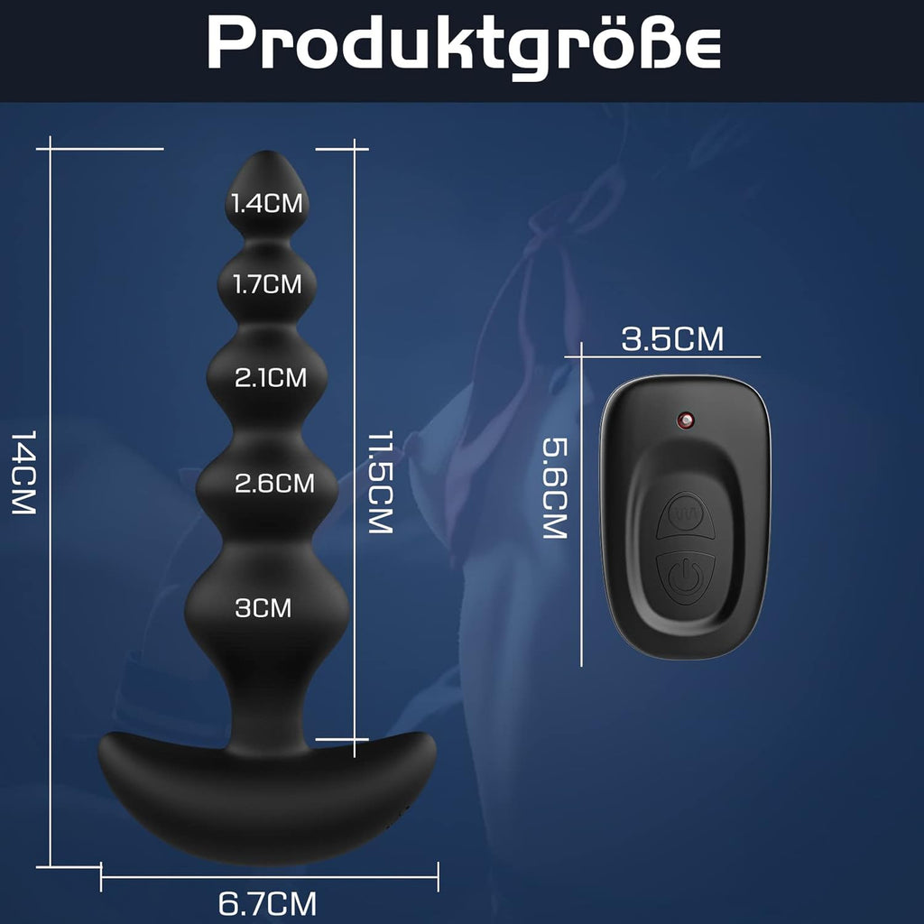 Vibromasseur anal pour débutants, Avec 16 modes de vibration et 5 perles anales de tailles et télécommande, jouets sexuels pour couples femmes hommes plug anal masseur stimulant