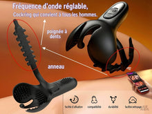 Charger l'image dans la galerie, Anneaux vibrants pour pénis en silicone extrême, anneaux vibrants avec testicules, anneaux vibrants pour hommes avec 10 modes de vibration, jouets sexuels pour la stimulation masculine