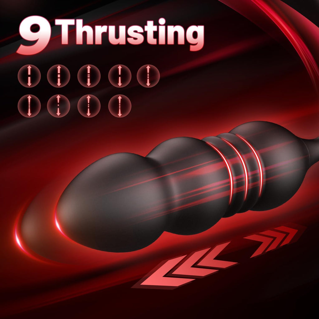 Vibromasseur pour Homme Sex Toys, Plug Anal Vibrant Sex toýs Homme Masseurs de Prostate Sextoy Homme Sex avec Anneau Pénienn, Sex Toys Anals Gode Vibro-masseur 9 Mode Télescopique & Vibrations