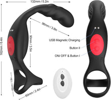 Charger l'image dans la galerie, Masseur de Prostate Jouet Sexuel Anal, 4 en 1 Vibromasseurs Anales avec 10 Vibrations, Vibrateur pour Pénis avec Anneau Pénien &amp; Télécommande, Plugs Anals Vibrants-Jouet pour Adulte pour Homme