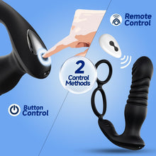 Charger l'image dans la galerie, 3 EN 1 Masseurs de Prostate sex toýs homme，vibromasseur avec Anneau Pénien, extenseur homme Télécommandé, Plug anal gode vibrateur avec 9×9 modes de poussée vibrant portabl Pour Couple sex toys