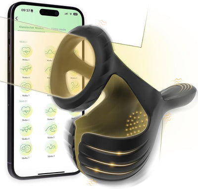 Sextoy Homme avec Télécommande et Application,Anneau De P-ÊŇIs en Silicone,étanche réglable pénien avec Anneau testiculaire plaisir Couple