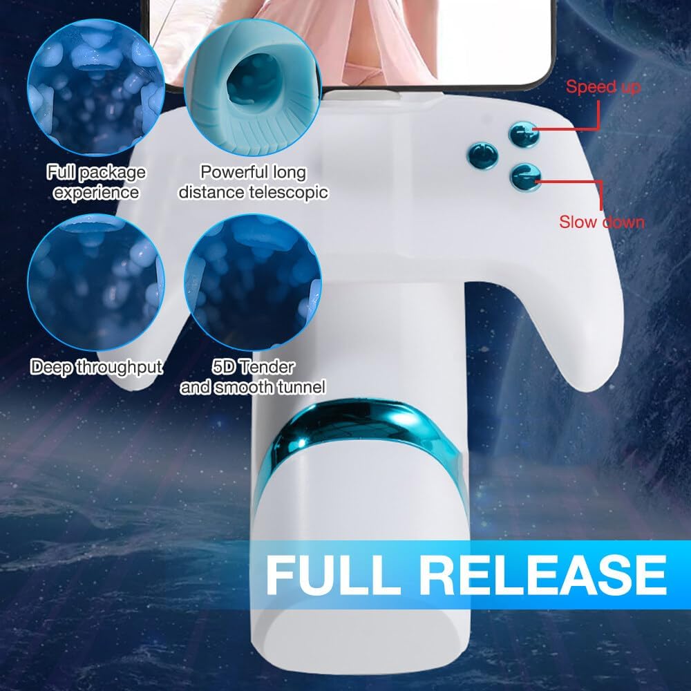 Masturbateurs Masculin, Masturbâteur Homme Mains Libres avec 10 modes de vibrations télescopiques, Masturbateur Automatique Sextoys Homme Orale Erotique