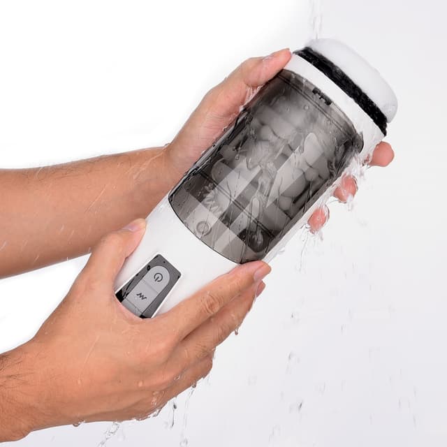 White Vibe - Masturbateur masculin extensible et étanche à vibrations automatiques à 7 modes