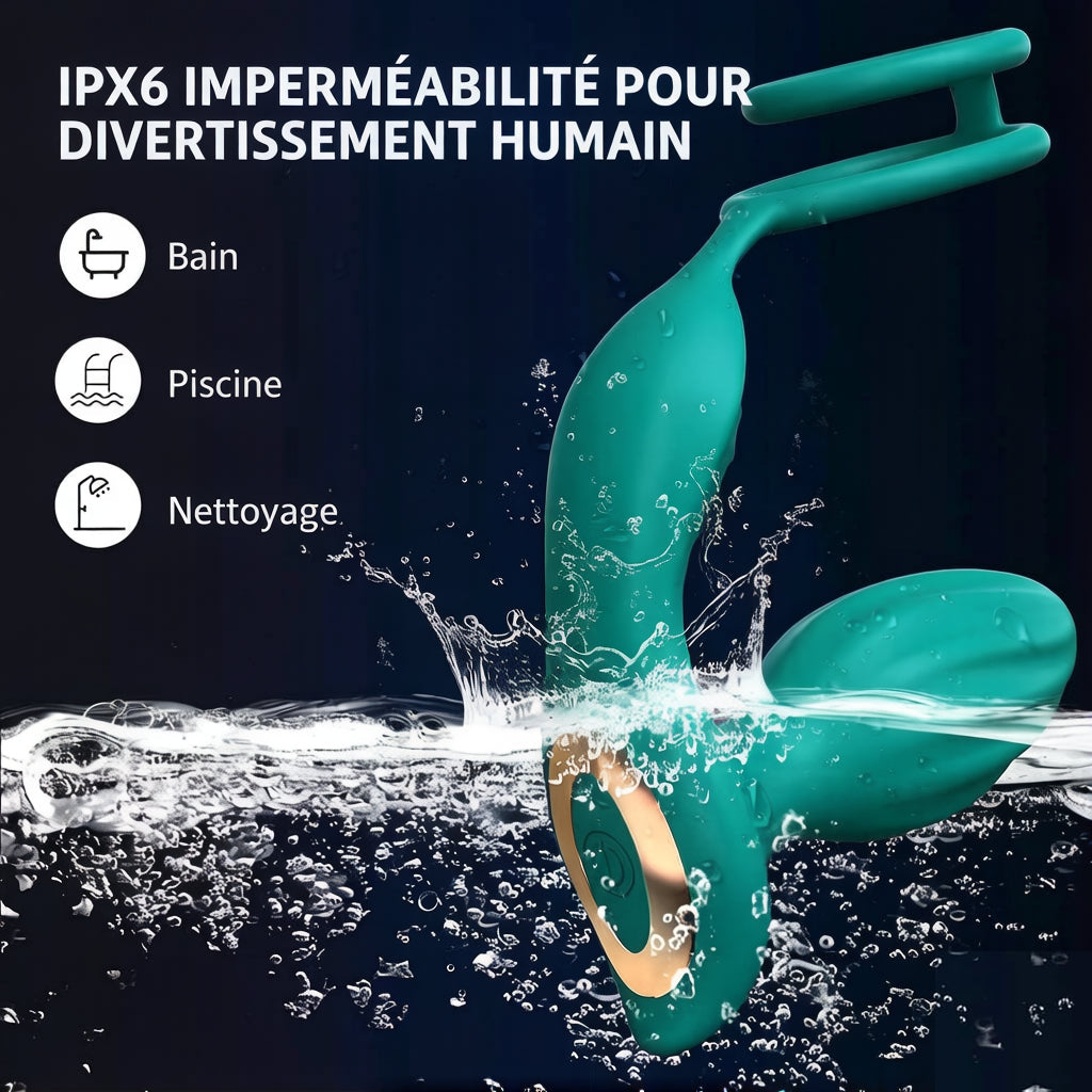 Vibromasseur anal rotatif à 360° avec fonction de massage de la prostate et télécommande via application, plug anal vibrant avec 9 modes de vibration et 9 modes de rotation, anneaux péniens en silicone et vibromasseurs anaux