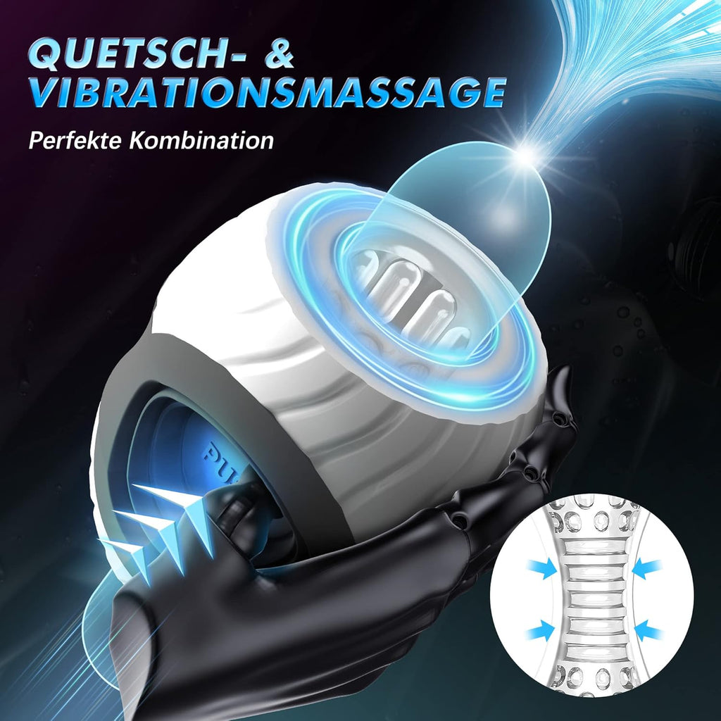 Masturbateurs Masculins, Vibrateur Pénis avec 2 Moteurs 10 Vibrations et Fonction de Massage par Pression Vaginette, Masturbâteur Homme Mains Libres, Sextoyse Homme Sexmasturbâteur