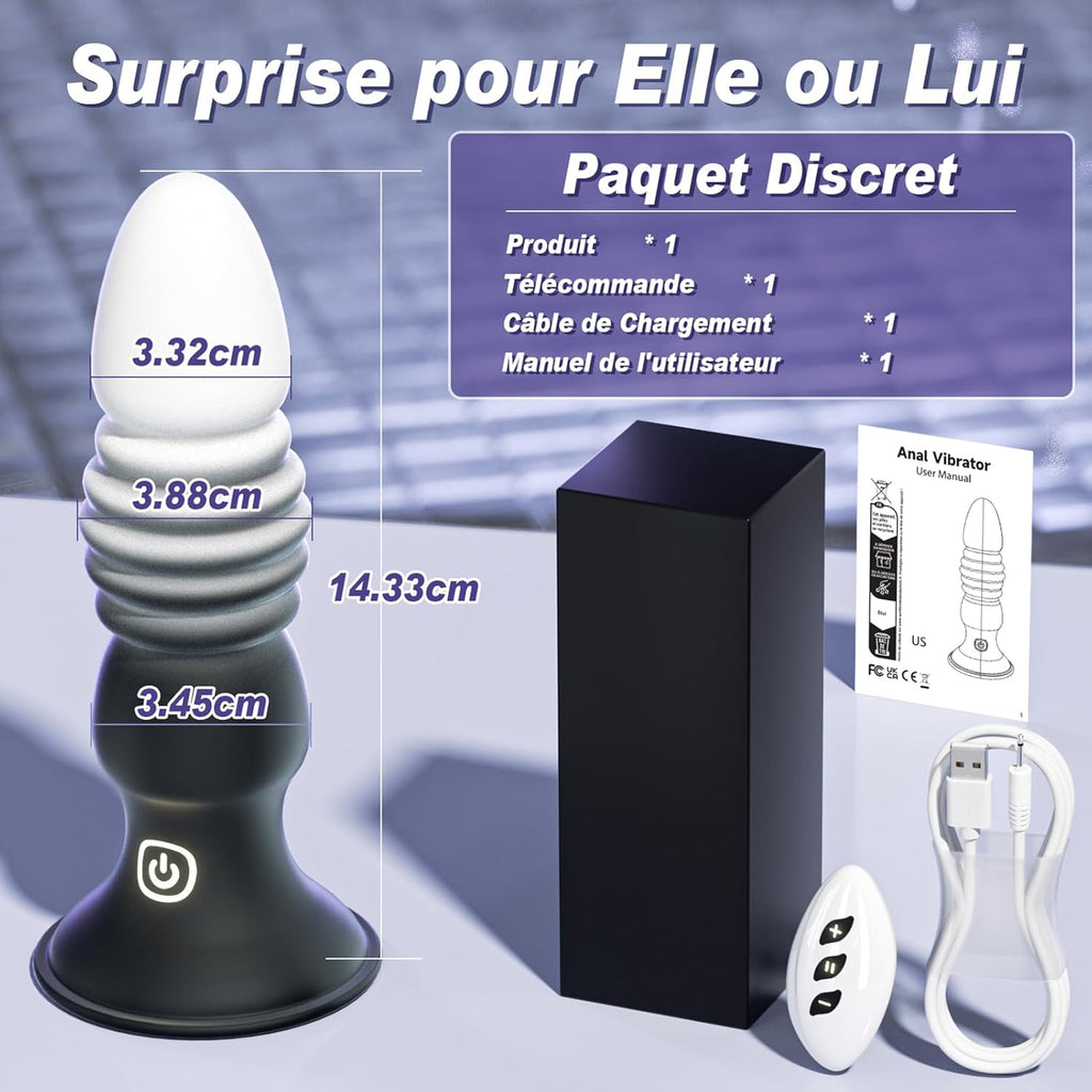 Sex Toys Plug Anal Vibromasseur - Sex Toýs Homme Stimulateur Prostate Plugs Anals Femme Débutante Gode avec 7 Vibration 7 Poussée, Plug Anus Vibrant Gay Sextoyse Couple Plaisir avec Telecommande APP
