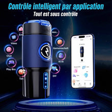 Charger l'image dans la galerie, Masturbateur interactif à IA à 360° à chauffage rapide pour hommes, masturbation masculine : jouet sexuel à 5 niveaux d'intensité avec fonction télescopique, insert réaliste amovible