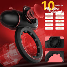 Charger l'image dans la galerie, Anneau Penien Vibrant Sex Toýs Homme Couple - Anneaux de Pénis avec Vibromasseur Bullet, Anneau Vibrant Pénis Homme avec 10 Modes de Vibration pour Stimulation Testicules Clitoris Sex Toys Couple