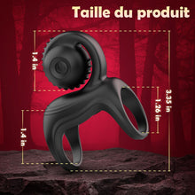 Charger l'image dans la galerie, Anneau Penien - Anneau Homme Vibrant Sex Toys, Double Anneaux de Pénis Sex Toýs Couple Vibromasseurs pour Homme, Anneau Vibrant Pénis Homme avec 10 modes, Stimulateur Clitoridien pour Couple