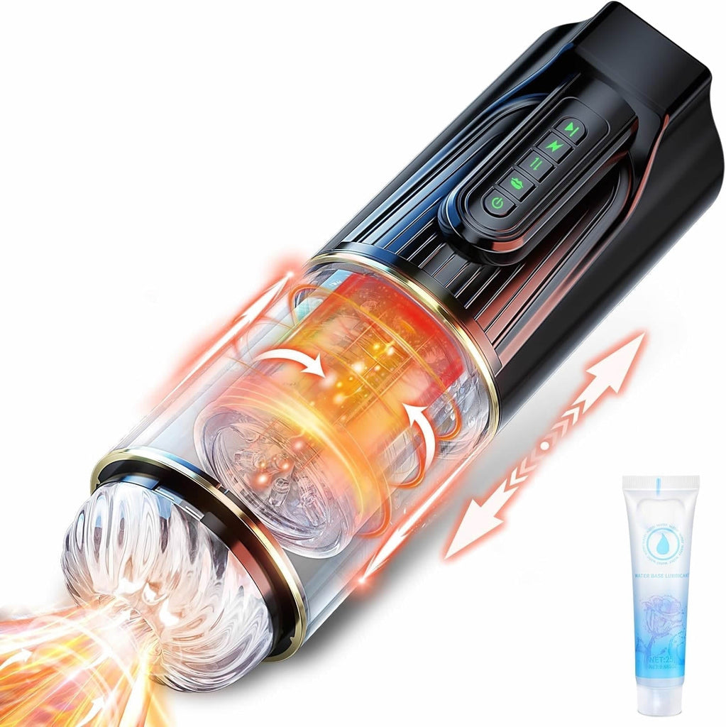 Sex Toys Masturbeuse Homme Mains Libres - Masturbateurs Masculins Plaisir avec 4 Modes de Succion et 10 Modes de Rétractation et de Rotation, Automatique Sextoyse pour Gay Couples, Anneau Penien