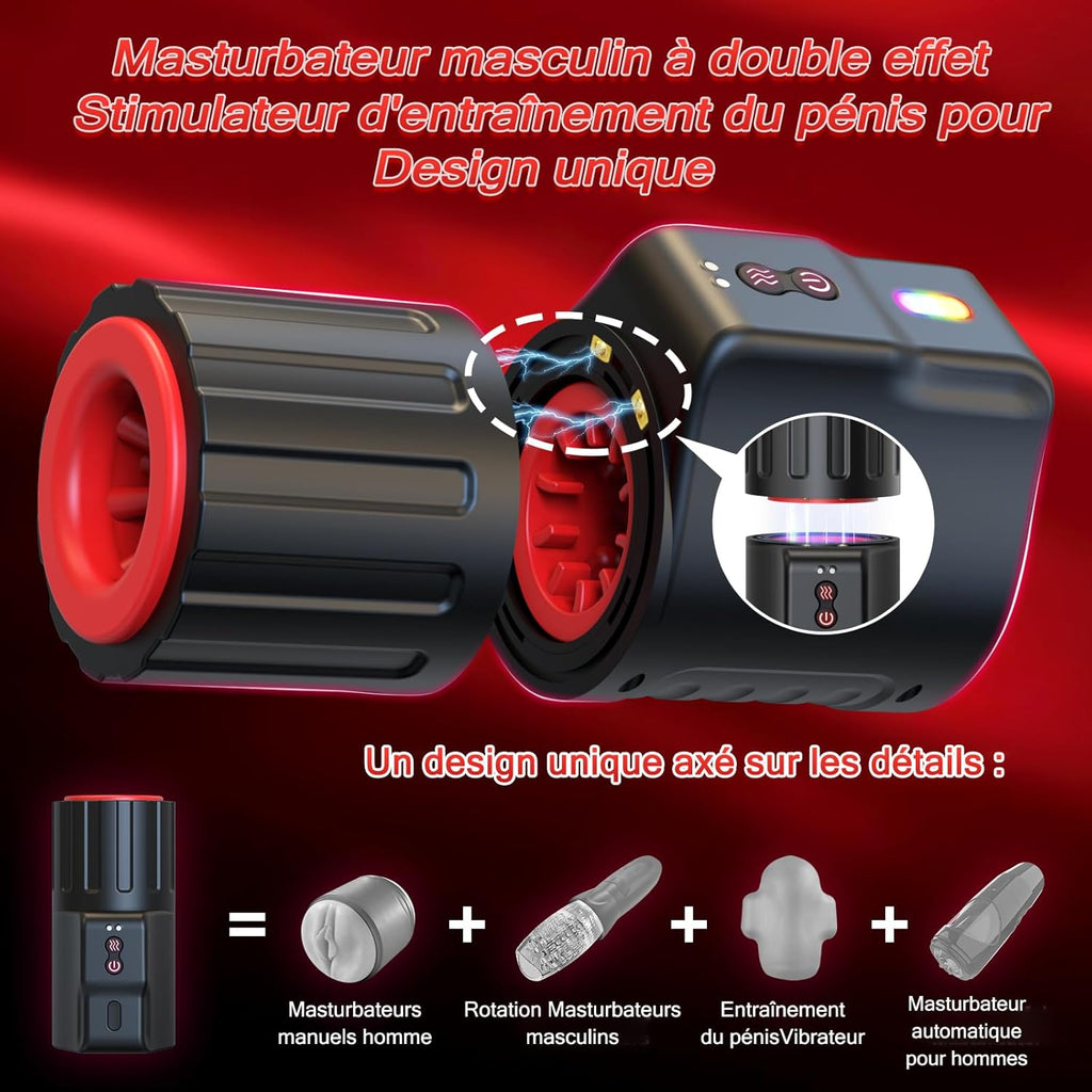 Sex Toýs Homme Automatique Masturbateur Masculins - Sex Toys Masturbâteur Homme Mains Libres Sextoy Masturbeuse Jouet Adult Sextoyse avec 10 Modes de rotation et Vibration, Sexes Vagin Plaisir Objet