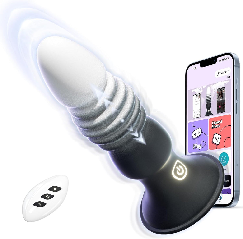 Sex Toys Plug Anal Vibromasseur - Sex Toýs Homme Stimulateur Prostate Plugs Anals Femme Débutante Gode avec 7 Vibration 7 Poussée, Plug Anus Vibrant Gay Sextoyse Couple Plaisir avec Telecommande APP