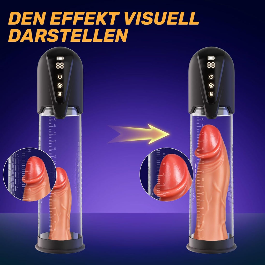 Pompe à Pénis sex toýs homme Masturbateurs masculins avec 4 D'aspiration& 6 modes entraînement,Vakuum pumpe pompe pénis Vibromasseurs avec Vaginette Silicone, Sextoy Homme Masturbateur