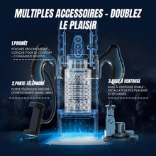 Charger l'image dans la galerie, Masturbateurs Masculins Sex Toys avec 7 Modes Télescopiques et Rotations, Masturbateur Homme avec Poignée, Support pour Téléphone et Base à Ventouse Contrôle par Application Sex Toýs Homme