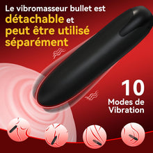 Charger l'image dans la galerie, Anneau Penien Vibrant Sex Toýs Homme Couple - Anneaux de Pénis avec Vibromasseur Bullet, Anneau Vibrant Pénis Homme avec 10 Modes de Vibration pour Stimulation Testicules Clitoris Sex Toys Couple