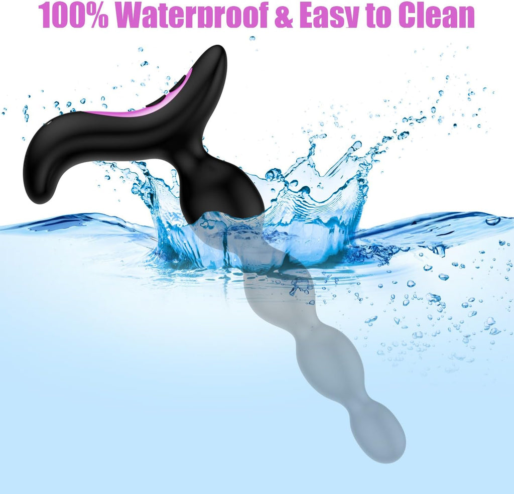 Shkanla Perles Anales Vibrantes pour Hommes Femmes Couples, Plug Anal Sex Toýs Vibromasseurs avec 10 Modes de Vibration, Rechargeable Stimulateur de Point G Masseur de Prostate Gode Anal en Silicone