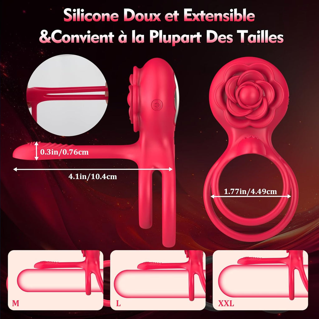 Sex Toys Anneaux de Pénis Set - 3 en 1 Anneau Vibrant Pénis - Anneau Homme Sextoyse Couple Plaisir 10 Modes Vibromasseurs Pour Homme Cockringe Sextoyse Homme Sex