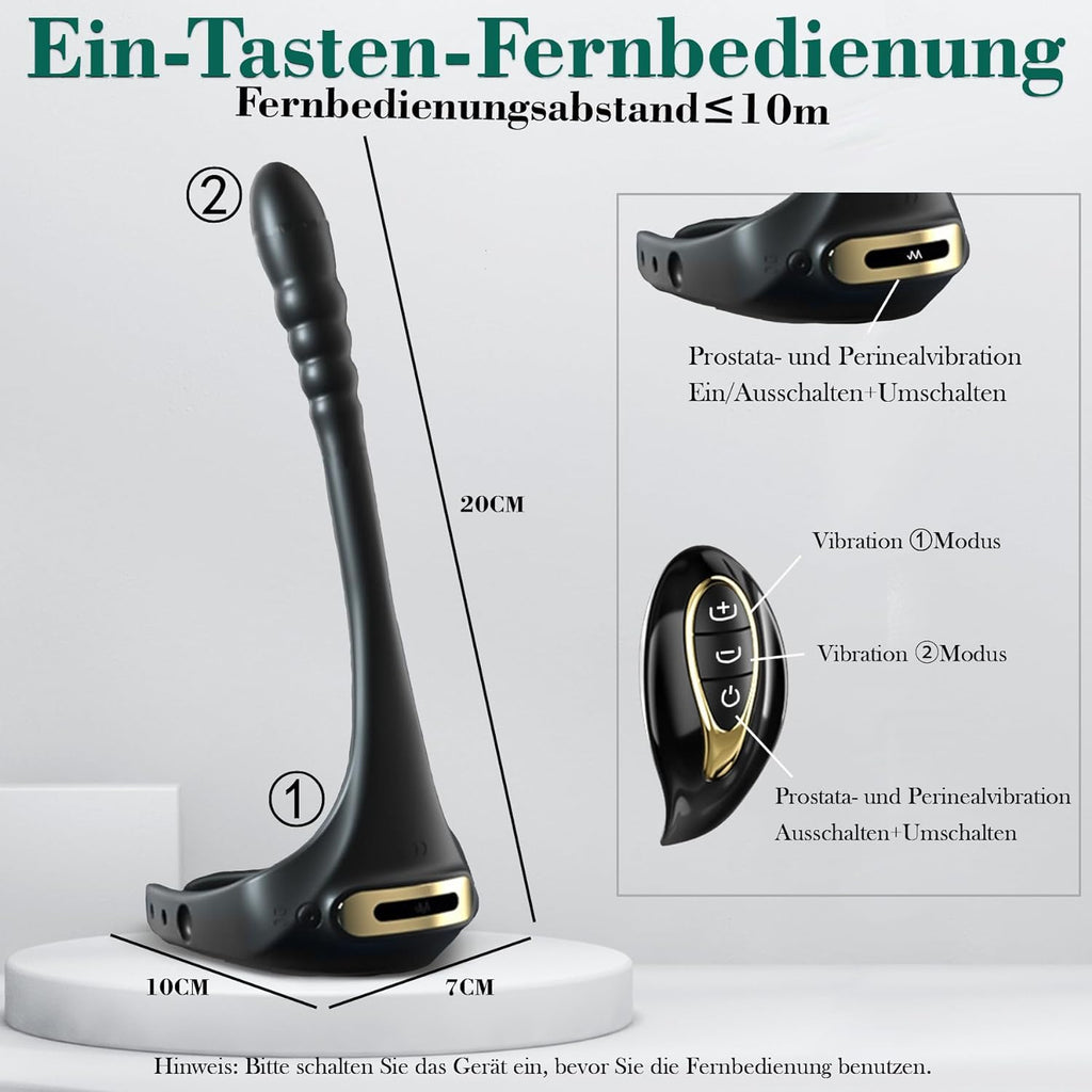 Anneaux de pénis vibrant stimulation de la prostate, 10 modes de vibration et deux moteurs puissants, En silicone innovant avec un design ajustable