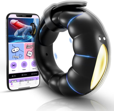 Anneau Vibrant Pénis Homme Sex Toys - App Vibromasseur Cockringe Hommes Reglable,Sex Toýs Homme Anneaux de Pénis avec 10 Modes de Vibration,Sextoy Objet Sexuelle Adulte Couple pour faire L'amour