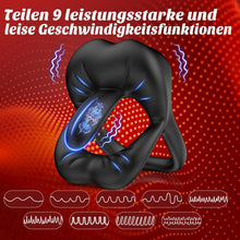 Charger l'image dans la galerie, Double Anneau Penien - Anneau Homme Sex Toýs Homme, Anneau Vibrant Pénis Clitoridienne avec Vibromasseur à Langue Reglable, Cockring Sextoy Jouet Sexualité Couple avec Le Stimulateur du Périnée
