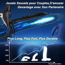 Charger l'image dans la galerie, Anneau Homme Vibrant 4 in 1 Sextoy Anneau Vibrant Pénis Vibromasseur Clitoridienne 10 Modes Anneaux de Pénis Sextoyse Couple Plaisir Cockring Vibro Sex Toys