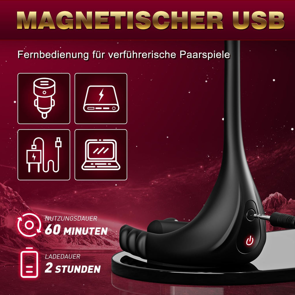 Plug Anale,Prostate Homme Sex Toýs Anals- Prostate Stimulant Vibrant avec 10 Modes, Gode Plug Anal Vibrant Anneau Vibrant Pénis Homme, Vibromasseurs Homme à Distance Sextoy Homme Couple Plaisir